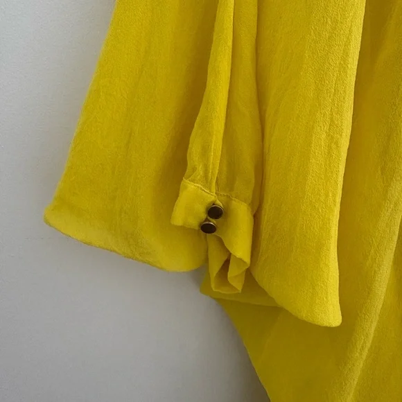 Diane Von Furstenberg New Fleurette Dress Yellow Silk - Size 0 - Picture 6 of 6